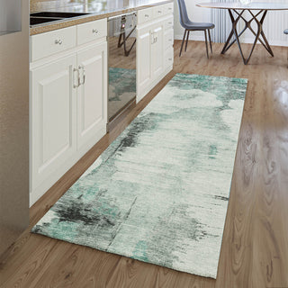 Piper Looms Mayfield Modern AMF710 Teal Machine Washable Area Rug Runner Lifestyle Image Feature