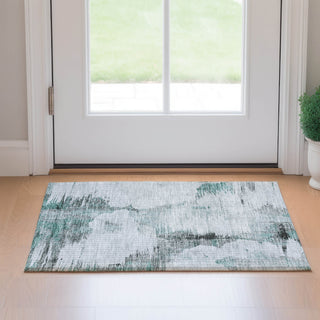 Piper Looms Mayfield Modern AMF710 Teal Machine Washable Area Rug Scatter Lifestyle Image Feature