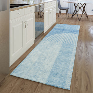 Piper Looms Mayfield Art Deco AMF711 Blue Machine Washable Area Rug Runner Lifestyle Image Feature