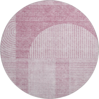 Piper Looms Mayfield Art Deco AMF711 Blush Machine Washable Area Rug Round Main Image