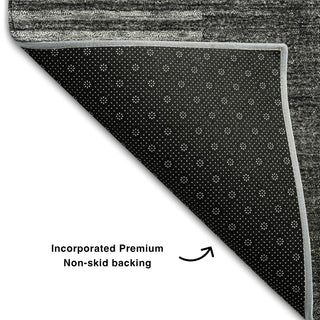 Piper Looms Mayfield Art Deco AMF711 Charcoal Machine Washable Area Rug Backing Image