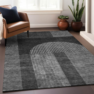 Piper Looms Mayfield Art Deco AMF711 Charcoal Machine Washable Area Rug Lifestyle Image Feature