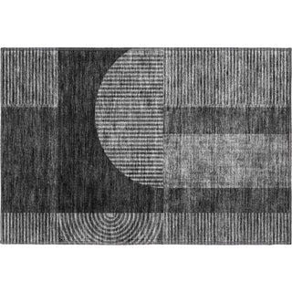 Piper Looms Mayfield Art Deco AMF711 Charcoal Machine Washable Area Rug Scatter Main Image