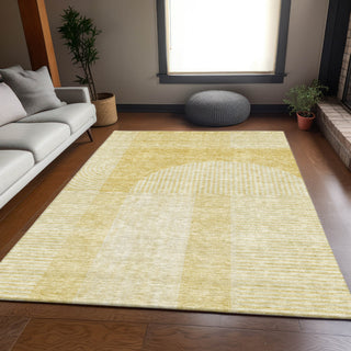 Piper Looms Mayfield Art Deco AMF711 Gold Machine Washable Area Rug Lifestyle Image Feature