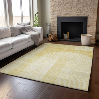 Piper Looms Mayfield Art Deco AMF711 Gold Machine Washable Area Rug Lifestyle Image Feature