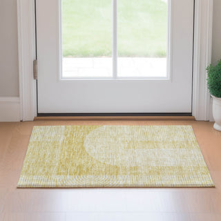 Piper Looms Mayfield Art Deco AMF711 Gold Machine Washable Area Rug Scatter Lifestyle Image Feature
