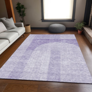Piper Looms Mayfield Art Deco AMF711 Lavender Machine Washable Area Rug Lifestyle Image Feature