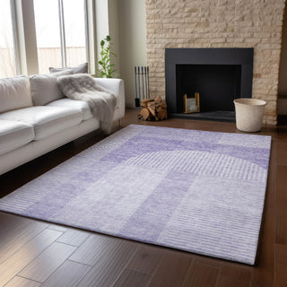 Piper Looms Mayfield Art Deco AMF711 Lavender Machine Washable Area Rug Lifestyle Image Feature