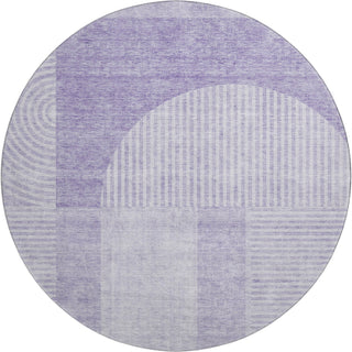 Piper Looms Mayfield Art Deco AMF711 Lavender Machine Washable Area Rug Round Main Image