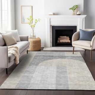 Piper Looms Mayfield Art Deco AMF711 Silver Machine Washable Area Rug Lifestyle Image Feature