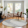 Piper Looms Mayfield Art Deco AMF711 Silver Machine Washable Area Rug Round Lifestyle Image Feature