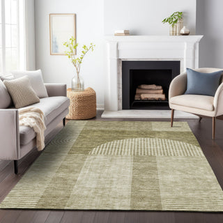 Piper Looms Mayfield Art Deco AMF711 Taupe Machine Washable Area Rug Lifestyle Image Feature