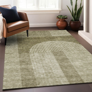 Piper Looms Mayfield Art Deco AMF711 Taupe Machine Washable Area Rug Lifestyle Image Feature