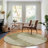 Piper Looms Mayfield Art Deco AMF711 Taupe Machine Washable Area Rug Round Lifestyle Image Feature
