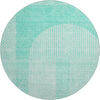 Piper Looms Mayfield Art Deco AMF711 Teal Machine Washable Area Rug Round Main Image