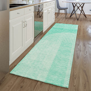 Piper Looms Mayfield Art Deco AMF711 Teal Machine Washable Area Rug Runner Lifestyle Image Feature