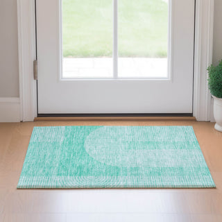 Piper Looms Mayfield Art Deco AMF711 Teal Machine Washable Area Rug Scatter Lifestyle Image Feature