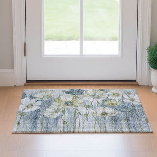 Piper Looms Mayfield Floral AMF712 Blue Machine Washable Area Rug Scatter Lifestyle Image Feature