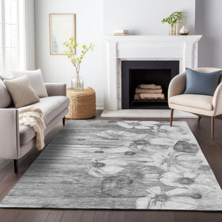 Piper Looms Mayfield Floral AMF712 Gray Machine Washable Area Rug Lifestyle Image Feature