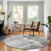 Piper Looms Mayfield Floral AMF712 Gray Machine Washable Area Rug Round Lifestyle Image Feature