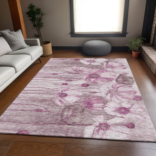 Piper Looms Mayfield Floral AMF712 Plum Machine Washable Area Rug Lifestyle Image Feature