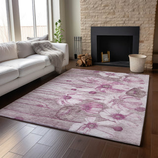 Piper Looms Mayfield Floral AMF712 Plum Machine Washable Area Rug Lifestyle Image Feature