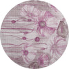 Piper Looms Mayfield Floral AMF712 Plum Machine Washable Area Rug Round Main Image