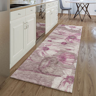 Piper Looms Mayfield Floral AMF712 Plum Machine Washable Area Rug Runner Lifestyle Image Feature