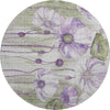 Piper Looms Mayfield Floral AMF712 Purple Machine Washable Area Rug Round Main Image