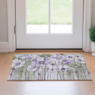 Piper Looms Mayfield Floral AMF712 Purple Machine Washable Area Rug Scatter Lifestyle Image Feature