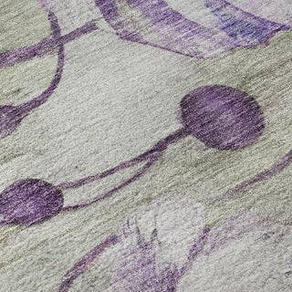 Piper Looms Mayfield Floral AMF712 Purple Machine Washable Area Rug Swatch Image