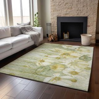 Piper Looms Mayfield Floral AMF712 Sage Machine Washable Area Rug Lifestyle Image Feature