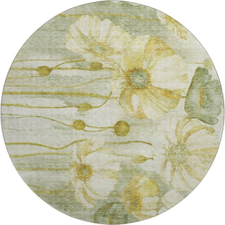 Piper Looms Mayfield Floral AMF712 Sage Machine Washable Area Rug Round Main Image