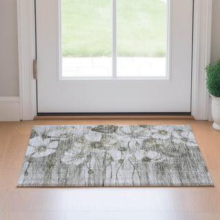 Piper Looms Mayfield Floral AMF712 Taupe Machine Washable Area Rug Scatter Lifestyle Image Feature
