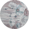 Piper Looms Mayfield Floral AMF712 Teal Machine Washable Area Rug Round Main Image