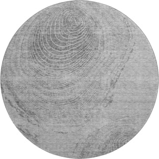 Piper Looms Mayfield Woodgrain AMF713 Gray Machine Washable Area Rug Round Main Image