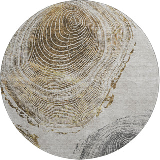 Piper Looms Mayfield Woodgrain AMF713 Taupe Machine Washable Area Rug Round Main Image