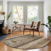 Piper Looms Mayfield Southwest AMF714 Chocolate Machine Washable Area Rug Round Lifestyle Image Feature
