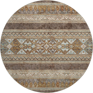 Piper Looms Mayfield Southwest AMF714 Chocolate Machine Washable Area Rug Round Main Image