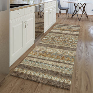 Piper Looms Mayfield Southwest AMF714 Chocolate Machine Washable Area Rug Runner Lifestyle Image Feature