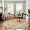Piper Looms Mayfield Southwest AMF714 Copper Machine Washable Area Rug Round Lifestyle Image Feature