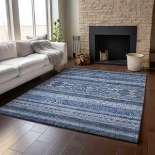 Piper Looms Mayfield Southwest AMF714 Navy Machine Washable Area Rug Lifestyle Image Feature