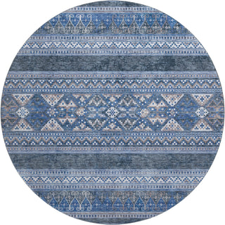 Piper Looms Mayfield Southwest AMF714 Navy Machine Washable Area Rug Round Main Image