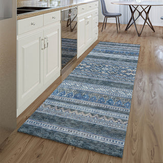 Piper Looms Mayfield Southwest AMF714 Navy Machine Washable Area Rug Runner Lifestyle Image Feature
