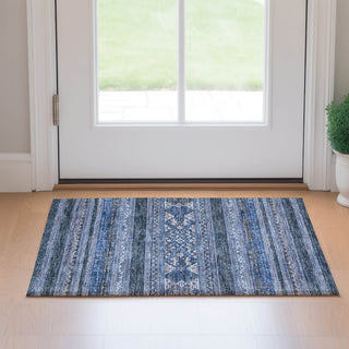 Piper Looms Mayfield Southwest AMF714 Navy Machine Washable Area Rug Scatter Lifestyle Image Feature