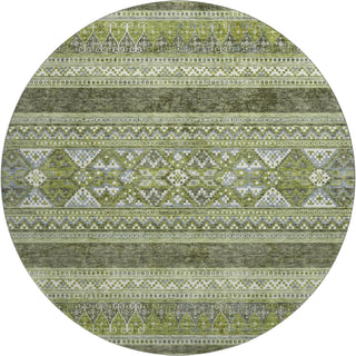 Piper Looms Mayfield Southwest AMF714 Olive Machine Washable Area Rug Round Main Image