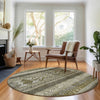 Piper Looms Mayfield Southwest AMF714 Taupe Machine Washable Area Rug Round Lifestyle Image Feature