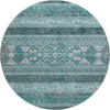 Piper Looms Mayfield Southwest AMF714 Teal Machine Washable Area Rug Round Main Image