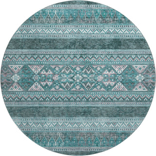 Piper Looms Mayfield Southwest AMF714 Teal Machine Washable Area Rug Round Main Image