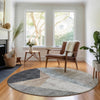 Piper Looms Mayfield Art Deco AMF715 Taupe Machine Washable Area Rug Round Lifestyle Image Feature
